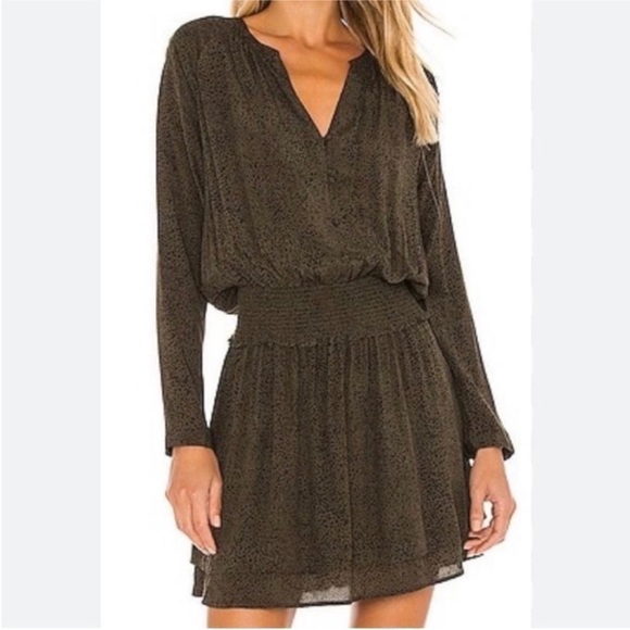 Rails Jasmine Speckled Tiered Mini Dress in 
Olive Green Small - Picture 1 of 16